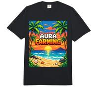 Aura Farming Beach Sunset Pixel Gen Z Slang Genz Comfort Colors Adult Heavyweight T-Shirt
