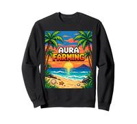 Aura Farming Beach Sunset Pixel Gen Z Slang Genz Sudadera