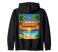 Aura Farming Beach Sunset Pixel Gen Z Slang Genz Sudadera con Capucha