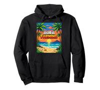 Aura Farming Beach Sunset Pixel Gen Z Slang Genz Sudadera con Capucha