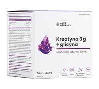 Aura Herbals - Monohidrato de Creatina 3 g + Glicina en sobres (30 unidades)