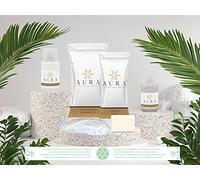 Aura Luxury Collection Kit de aseo de baño de 445 piezas: 140 botellas de ducha de champú de 20 ml, 140 botellas de higiene íntima de 20 ml, 80 auriculares desechables, 85 jabones de 9 g + bandas de
