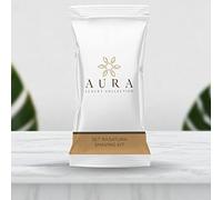 Aura Luxury Collection ® Set de afeitado empaquetado en estuche flowpack con maquinilla desechable provisto de colchoneta y 1 bolsa de gel de barba de fiordaliso de 6 ml (150)