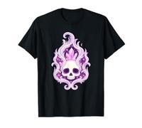 Aura mágica de Calavera de Cristal de Llama púrpura Oculta Camiseta