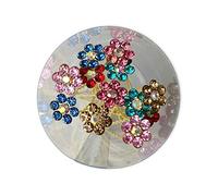 AURA MART Accesorios para el cabello de cristal multicolor Juda para decoración de moños, para mujeres y niñas (juego de 12)