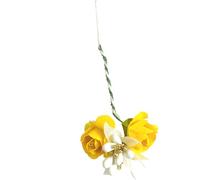 AURA MART Alfileres de flores artificiales para mujeres y niñas, accesorios para el cabello, paquete de 1 (amarillo)