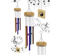 AURA MART Campanilla de viento para balcón, decoración del hogar, energía positiva, balcón, jardín, dormitorio, decoración, buen sonido para Vastu Shastra, Feng Shui (tubos de metal de 5 colores)