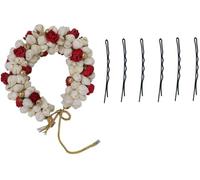 AURA MART Flower Gajra - Accesorios para el cabello para mujeres y niñas, multicolor (con 06 alfileres)