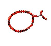 AURA MART Pulsera de Chirmi/Gunja Ratti rojo natural (40 cuentas con 6 mini cuentas) semillas de Chirmi Gunja para Lakshmi Upasana, Diwali Pooja Wealth Beads, Fang-sue, Vastu, Poojan Samagri