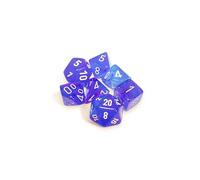 Aura Nebula - Dados luminarios con números blancos de 16 mm, juego de 7 Chessex