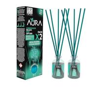 Aura | Pack 2 Ambientador Mikado | 30ml | 100% Puro | Duración 4 Semanas | 2x30ml | 0% Alcohol (Brisa marina, 2x30ml)