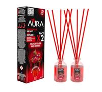 Aura | Pack 2 Ambientador Mikado | 30ml | 100% Puro | Duración 4 Semanas | 2x30ml | 0% Alcohol (Frutos rojos, 2x30ml)