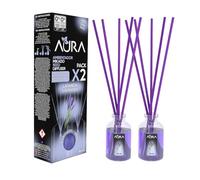 Aura | Pack 2 Ambientador Mikado | 30ml | 100% Puro | Duración 4 Semanas | 2x30ml | 0% Alcohol (Lavanda, 2x30ml)