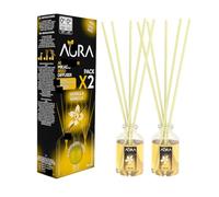 Aura | Pack 2 Ambientador Mikado | 30ml | 100% Puro | Duración 4 Semanas | 2x30ml | 0% Alcohol (Vainilla, 2x30ml)