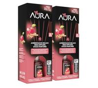 AURA | Pack 2 Ambientador Mikado con Varillas | Larga Duración 8 Semanas | 0% Alcohol | 2x50ml (2X50ml, Canela y Manzana)