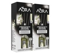 AURA | Pack 2 Ambientador Mikado con Varillas | Larga Duración 8 Semanas | 0% Alcohol | 2x50ml (2X50ml, Flor de Algodón)