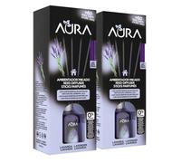 AURA | Pack 2 Ambientador Mikado con Varillas | Larga Duración 8 Semanas | 0% Alcohol | 2x50ml (2X50ml, Lavanda)