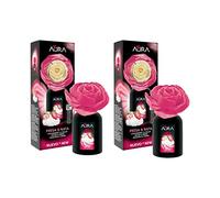 AURA. Pack 2 Ambientadores Flor Perfumada 40ml Aroma Fresa y nata. Más de 4 semanas de duración. (2x40ml)