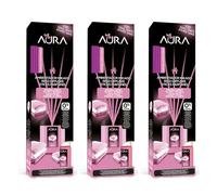 AURA | Pack 3 Ambientador Mikado con Varillas | Larga Duración 4 Semanas | 0% Alcohol | 3x30ml (Aroma a Limpio)