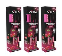 AURA | Pack 3 Ambientador Mikado con Varillas | Larga Duración 4 Semanas | 0% Alcohol | 3x30ml (Cereza)
