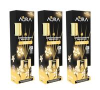 AURA | Pack 3 Ambientador Mikado con Varillas | Larga Duración 4 Semanas | 0% Alcohol | 3x30ml (Vainilla)