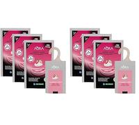 AURA | Pack 3 Ambientador Percha para Armario | Aroma Fresa y Nata | Ecopack 100% Reciclable | Larga Duración 60 Días | 0% Alcohol (Paquete de 2)