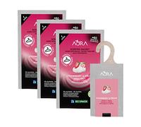 AURA | Pack 3 Ambientador Percha para Armario | Aroma Fresa y Nata | Ecopack 100% Reciclable | Larga Duración 60 Días | 0% Alcohol