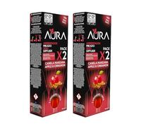 Aura | Pack 4 Ambientador Mikado | 30ml | 100% Puro | Duración 4 Semanas | 4x30ml | 0% Alcohol (4x30ml, Canela Manzana)