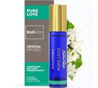 Aura Roll-On para atraer "Amor puro" con bola de rodillo: Aventurina y piedras semi preciosas naturales, hecha con aceites esenciales puros de jazmín, ylang ylang, Hecho a mano en Bali, 8 ml