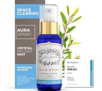Aura Spray para “ Limpieza de Espacios ” con Energía de Cristales sanadores y aceites Esenciales Naturales de Lavanda, árbol de Te, Salvia y limón- Hecho a Mano en Bali - 100ml