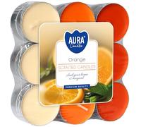 Aura - Vela perfumada (18 unidades), color naranja