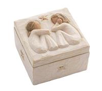 AURABLUE Exquisito joyero con patrón de piedra de ambiente cálido, caja de almacenamiento decorativa para guardar recuerdos, joyas y pequeños tesoros, un regalo ideal para seres queridos (parejas)