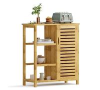 AuraCraft Armario auxiliar de bambú, para baño, consola, armario de almacenamiento, para baño, salón, cocina, multifuncional, gran espacio de almacenamiento (66 x 87 cm)