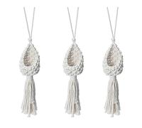 Auracure 3X Boho Macramé Air Plante Percha Tillandsia Cesta colgante Soporte de cuerda Decoración (13 cm)