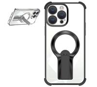 AuraEdge Magnetic Kickstand Case - Stylish, Geupday Magnetic Kickstand Phone Case with Glossy Finish, Auraedge Kickstands Cases Built-in Stand & Shock Protection for iPhone 12-16(15 plus,Black)