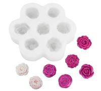Aurafly 2 Pieces Moldes de Silicona de Flores, Molde de Vela 3D para Chocolate, Mini Flor Moldes Velas, Molde de Silicona con 7 Formas de Flores Diferentes para Dulces Tartas Cupcakes Jabón
