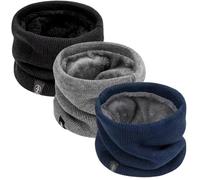 Aurafly 3 Pcs Polainas de Cuello de Invierno para Hombre Punto Bufanda Tubular Cuello Bufandas de Círculo Braga de Cuello Braga Termica Bufanda a Prueba de Viento de Invierno para Esqui Moto Ciclismo