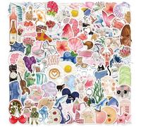 AuraFusion 100 Stück Vintage Autoadhesivos, Sticker Aesthetic para Botellas de Agua, Scrapbooking, Portátiles, Pegatinas de Vinilo Impermeables para Niños, Niñas, Jóvenes Estética Artículos