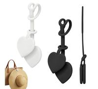 AuraFusion Magnetclips Clip de Sombrero 2 Piezas Accesorios de Bolsas para Mujeres Hombres Viajeros para Playa Vacaciones Viaje Bolso Mochila Banda de Sombrero Diseño de Corazón Negro Blanco