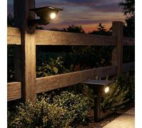 Auraglow Foco solar para suelo o pared, luz LED para exteriores, para jardín, árboles y plantas, opciones de montaje duales, paquete de 2 (paquete de 2)