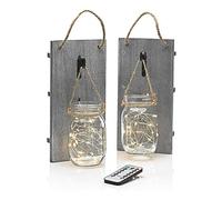 Auraglow Guirnalda de luces LED con mando a distancia para colgar en la pared, estilo rústico, vintage, para decoración de pared, paquete de 2