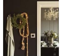 Auraglow Guirnalda de luces LED de cáñamo natural, funciona con pilas, para interiores y exteriores, ideal para Navidad, mantos, cenadores, postes y árboles (2)