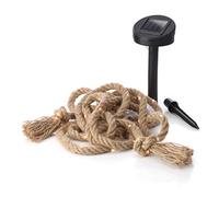 Auraglow Lámpara de energía solar con 60 lamparillas Led para decorar el jardín exterior. Cadeneta de cuerda de cáñamo natural con lamparillas, ideal para pérgolas, glorietas, postes y árboles