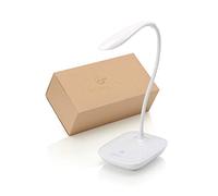 Auraglow - Lámpara de Escritorio LED de Cuello de Cisne Ajustable Flexible Recargable Inalámbrica, con Luz de Lectura Regulable con Control Táctil para el Hogar, la Oficina, el Trabajo y el Estudio