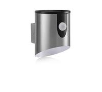 Auraglow Lámpara de Luz Inalámbrica LED de Pared IP44 con Batería de Acero Inoxidable, Sensor Infrarrojo (PIR), Sensor de Movimiento de Seguridad, con Aplique de Cilindro Blanco Frío