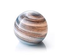 Auraglow Lámpara LED de vidrio soplado hecha a mano con diseño de planeta artístico, luz inalámbrica que funciona con pilas, [Neptuno]