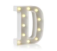 Auraglow Letrero LED para decoración de letras y números del alfabeto, lámpara para el hogar, fiesta de cumpleaños, eventos, luces nocturnas, letras y números alimentados por pilas con temporizador de