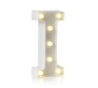 Auraglow Letrero LED para decoración de letras y números del alfabeto, lámpara para eventos de fiesta de cumpleaños en casa, luces nocturnas, letras y números alimentados por pilas con temporizador de