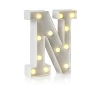 Auraglow Letrero LED para decoración de letras y números del alfabeto, lámpara para eventos de fiesta de cumpleaños en casa, luces nocturnas, letras y números alimentados por pilas con temporizador de