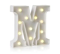 Auraglow Letrero LED para decoración de letras y números del alfabeto, lámpara para eventos de fiesta de cumpleaños en casa, luces nocturnas, letras y números alimentados por pilas con temporizador de